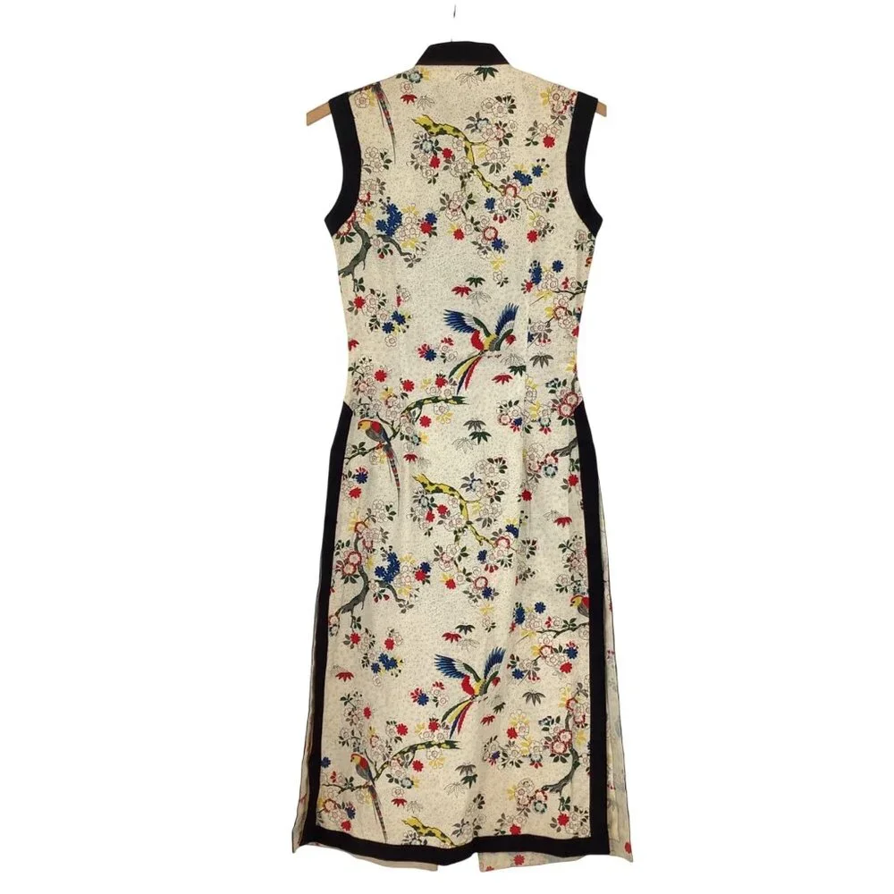 Vintage Sun Fashions Hawaii Floral Sleeveless Button-Down Long Dress Size 10 - Picture 3 of 6
